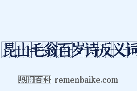 昆山毛翁百岁诗反义词是什么意思的图片